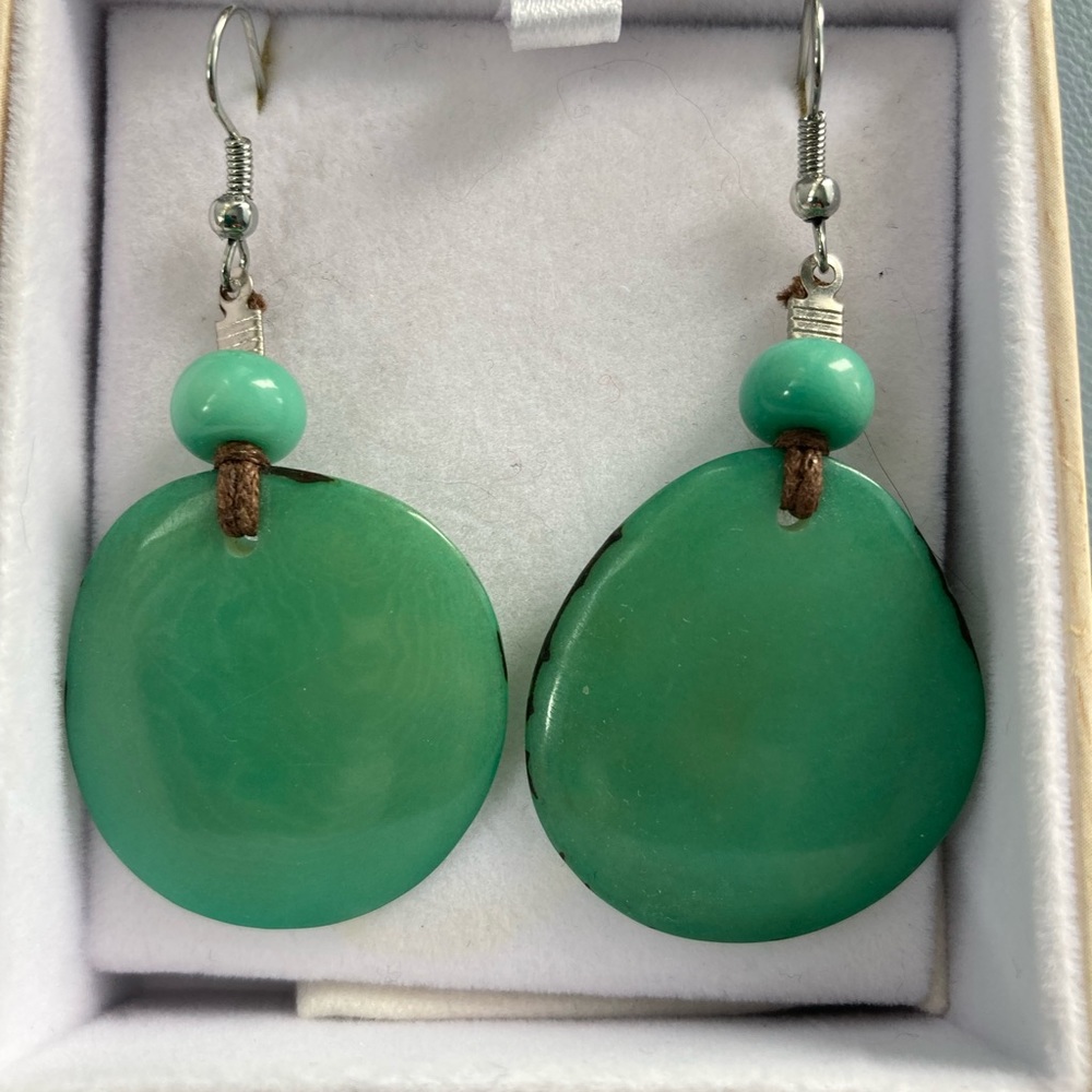 Green Shell Earrings